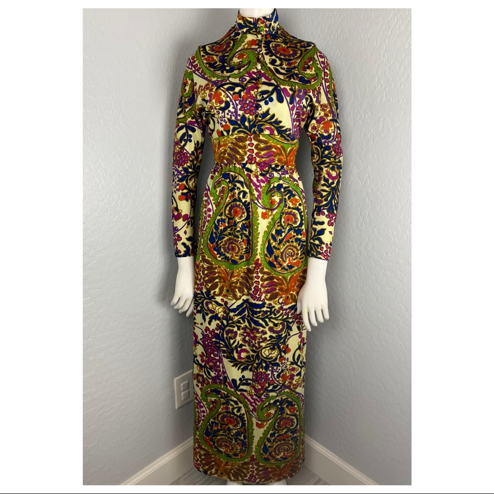 Vintage Don Luis De España 70’s Paisley Maxi Dress